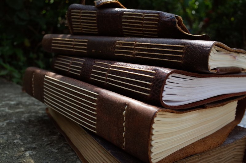 【珍藏版】线装皮革手工书。手札。日记本。速写本。N068。 - 笔记本/手帐 - 真皮 咖啡色