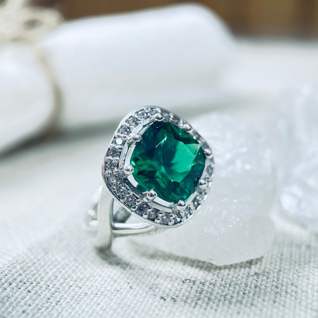 Nano Emerald Ring 055 - 戒指 - 其他金属 银色