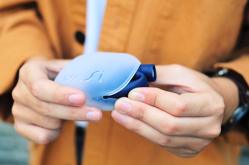 【dr.Si 硅宝巧】蓝蓝的日常-掌心包 吸管组 - 环保吸管 - 硅胶 蓝色