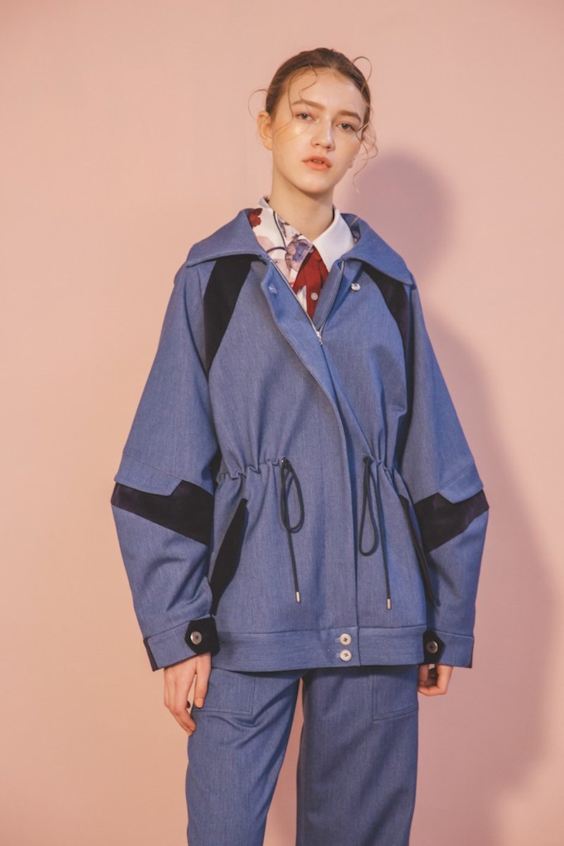 限量出清特惠 / 活动连帽牛仔夹克 - 女装休闲/机能外套 - 其他人造纤维 蓝色