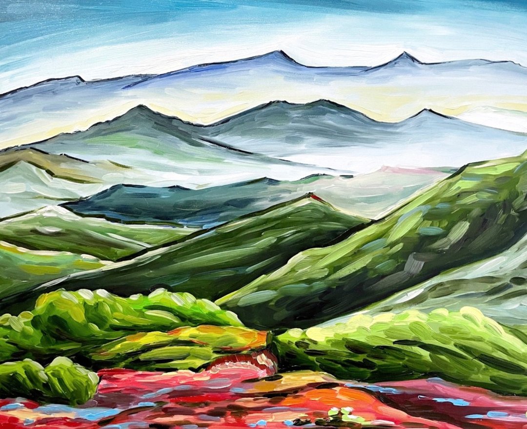 Mount Painting, Orignal Painting, Landscape Painting, Wall Decor - 墙贴/壁贴 - 压克力 多色