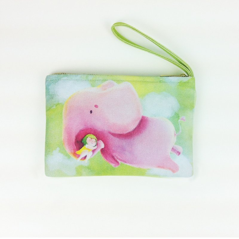 大象 爱乐芬 手提包 零钱包 - 手拿包 - 棉．麻 