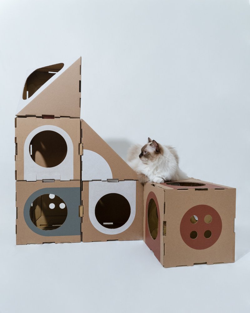 猫室六件组 - 抓板/跳台 - 纸 