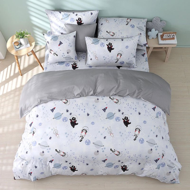 鸿宇 100%美国棉 两用被套床包组 星际梦游(双人/加大/特大) - 寝具 - 棉．麻 蓝色