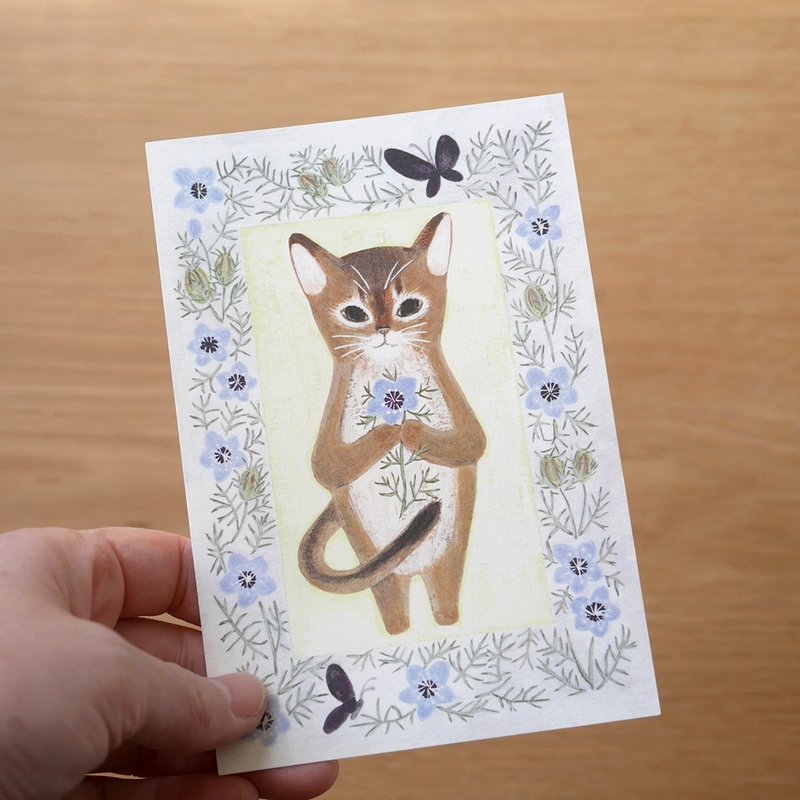 明信片 绘本里的猫 #14 阿比西尼亚猫 - 卡片/明信片 - 纸 