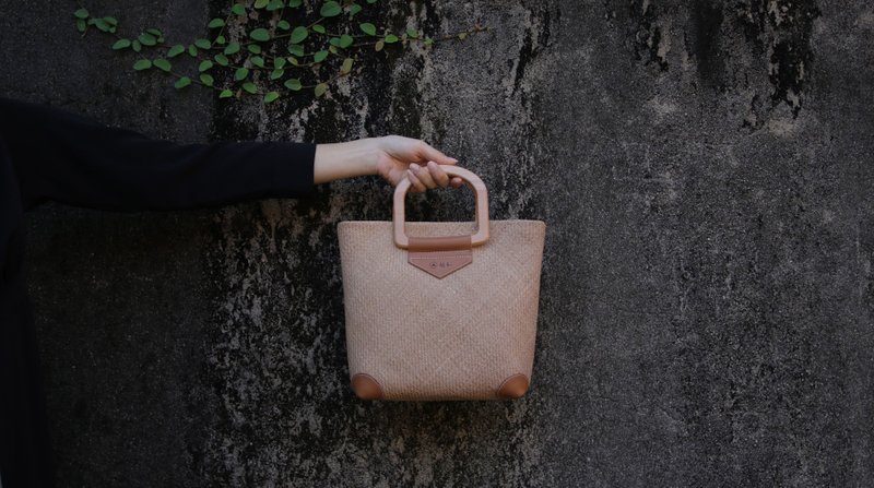 素食皮革手提包/蔺草编织 - 手提包/手提袋 - 植物．花 