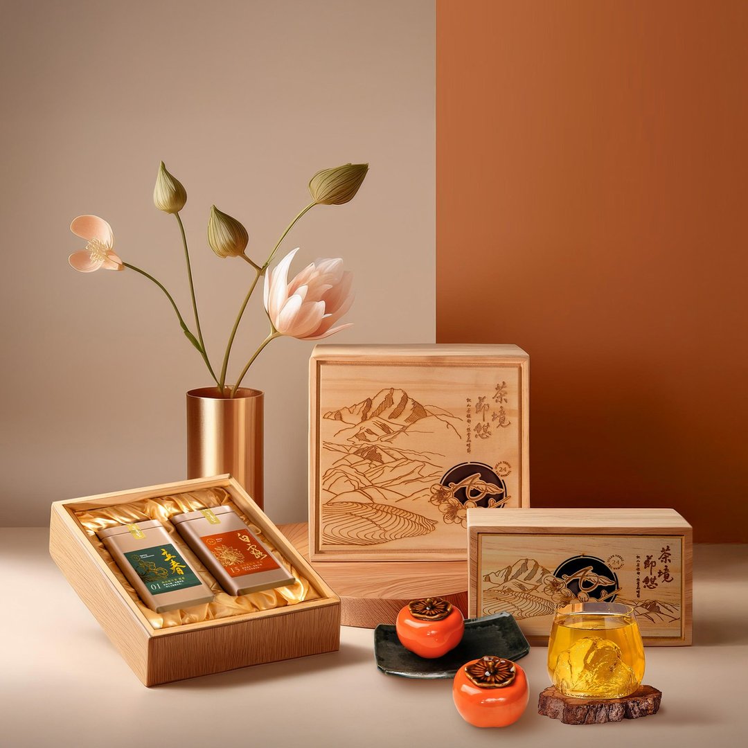 午茶森活木盒 新年公益礼盒 送礼尊贵首选 TCOD台中原创奖章 - 茶 - 其他材质 