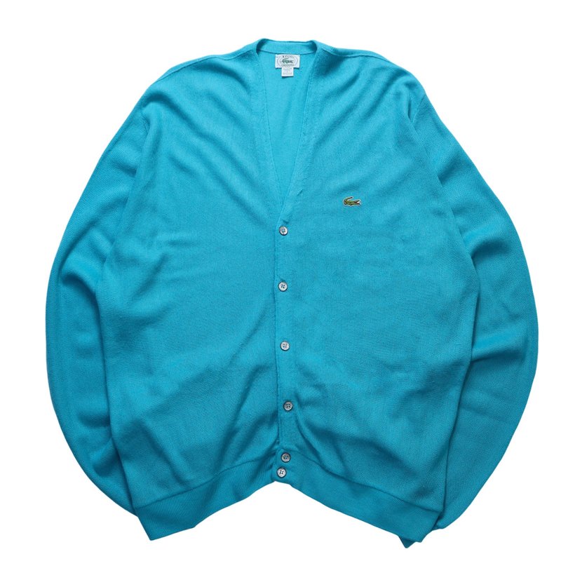 80s IZOD Lacoste  美国制 水蓝色开襟针织衫 针织外套 *L号 - 男装针织衫/毛衣 - 压克力 蓝色