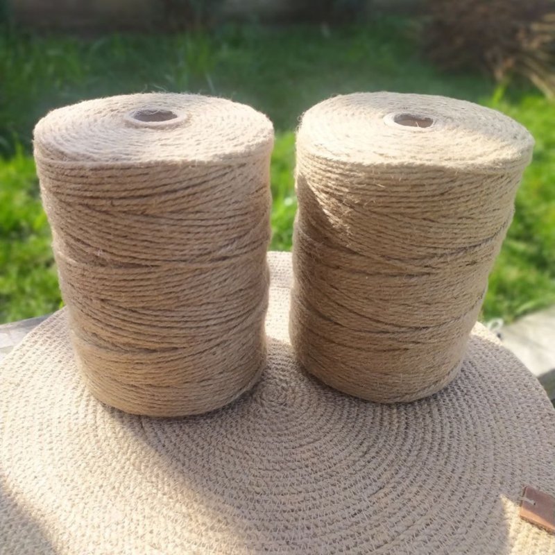 Jute Macrame cord (900g) 3mm Rustic Cord Jute for crochet. Wrapping Gifts Garden - 编织/刺绣/羊毛毡/裁缝 - 环保材料 