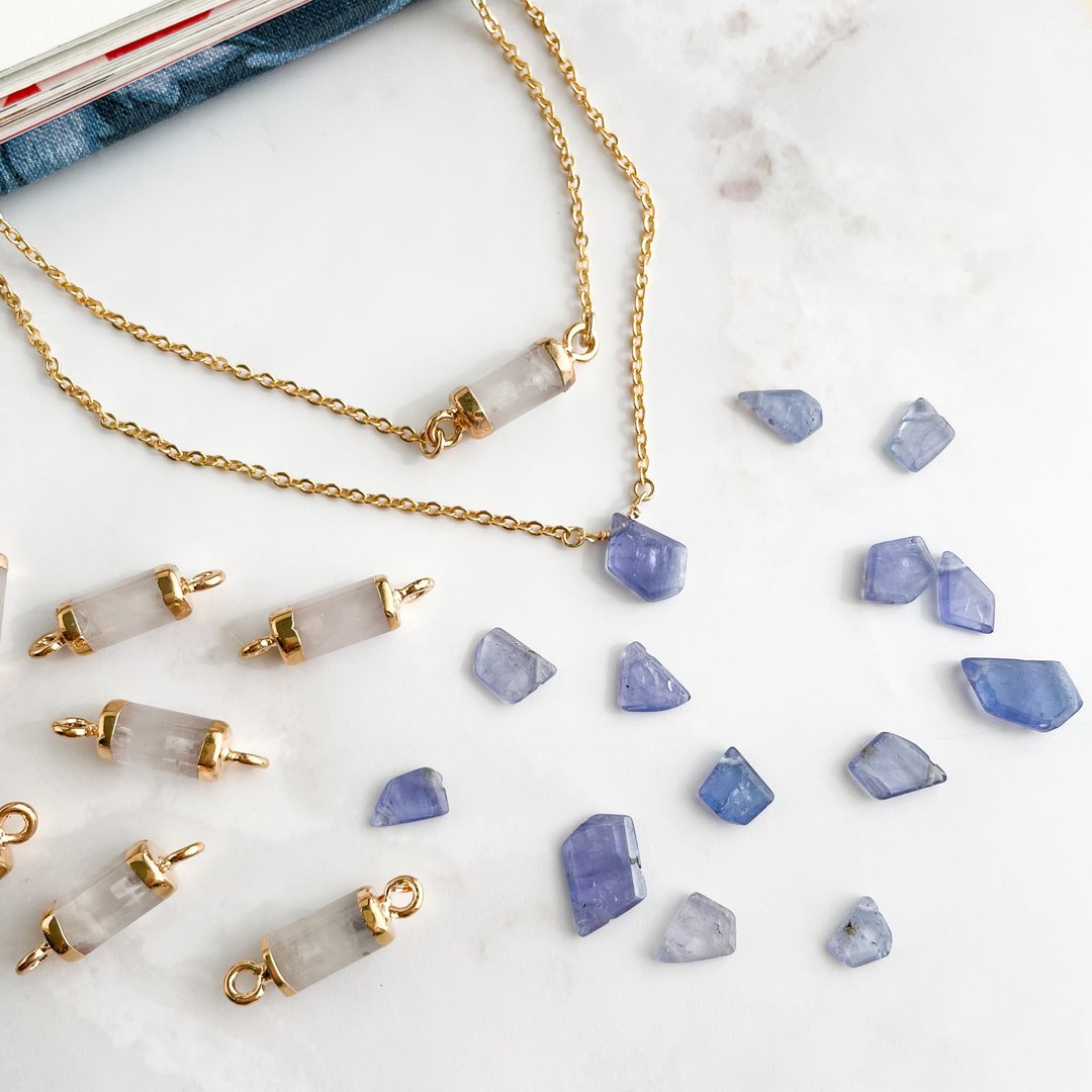 Tanzanite / Shards of Memory / Choker Necklace SV388 - 锁骨链 - 其他金属 蓝色