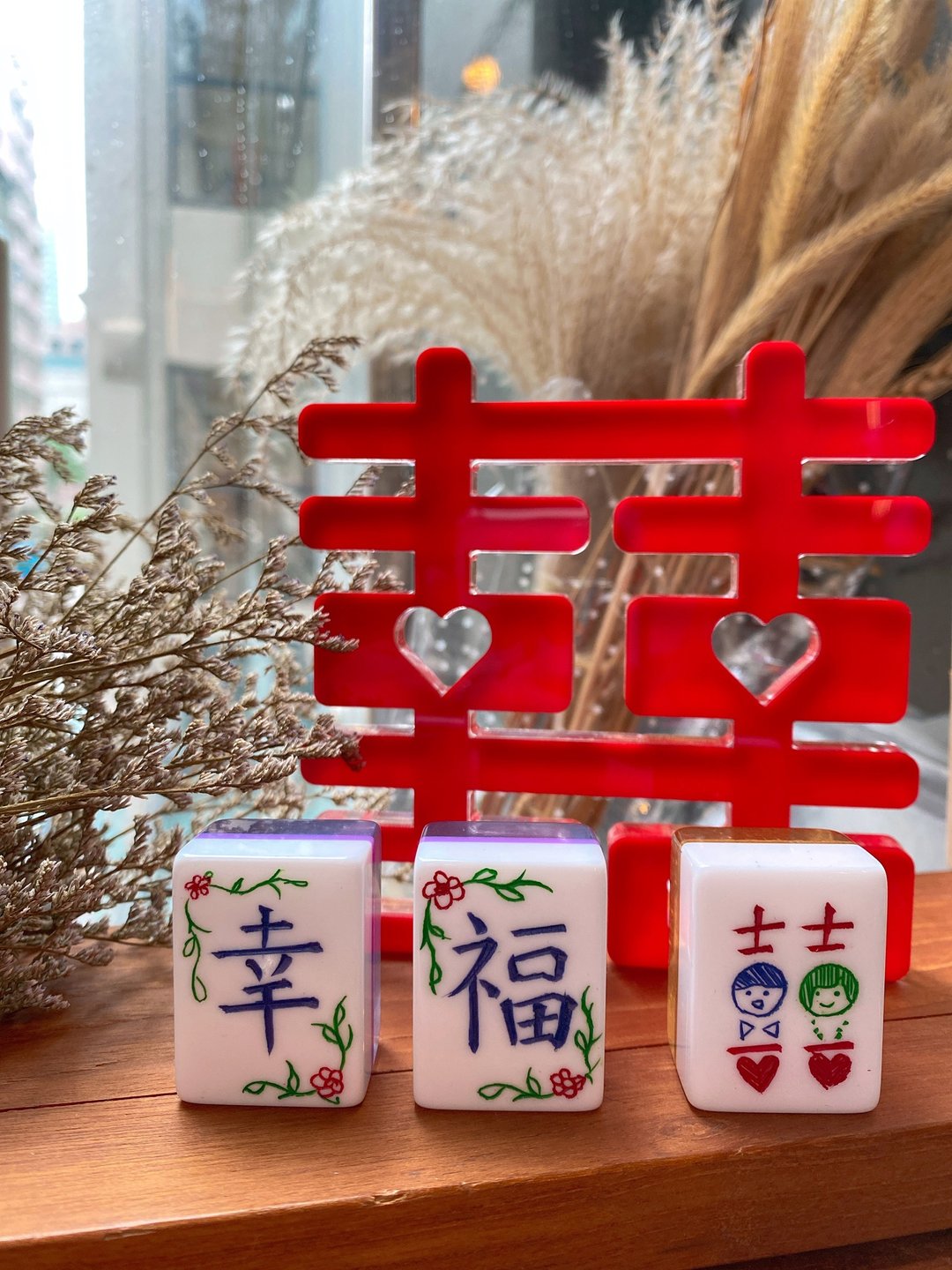 香港手雕麻雀 囍 结婚礼物 个人订制设计 【定制化礼物 - 桌游/玩具 - 压克力 多色
