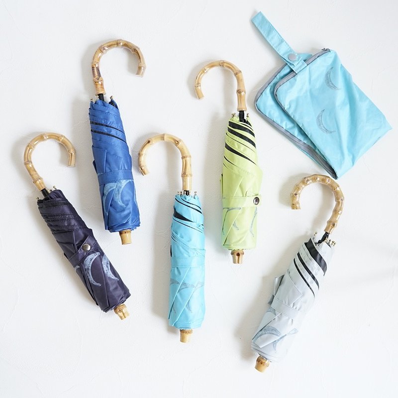 竹柄防紫外线折叠伞 阻挡99.9%紫外线 UPF50+晴雨天皆可使用 - 雨伞/雨衣 - 防水材质 多色