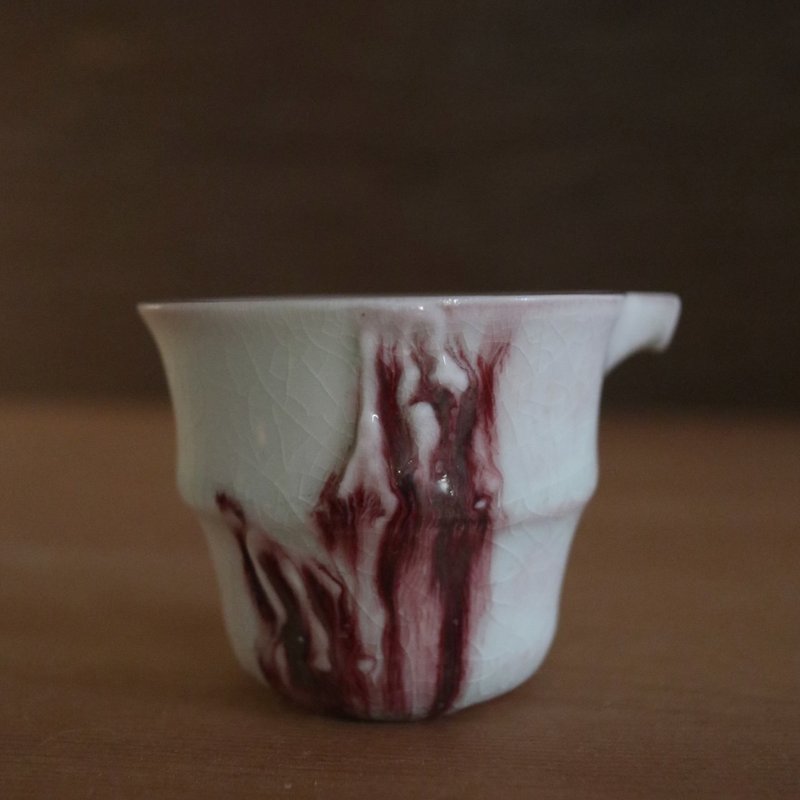 柴烧铜红・迷你匀杯 200cc W3 - 茶具/茶杯 - 瓷 红色