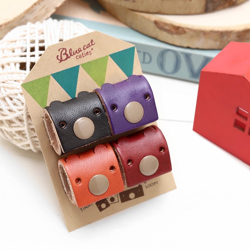 墨镜黑综合 常见的Tinny 真皮革手工集线器(四入一组) - 玩具/玩偶 - 真皮 黑色