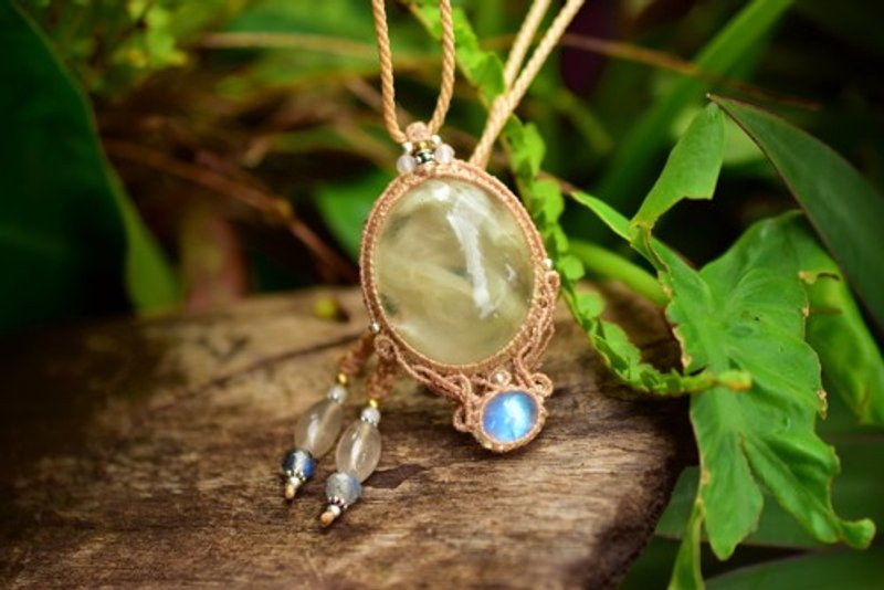 烟熏月★白花园月光石流苏项链 791 - 项链 - 宝石 