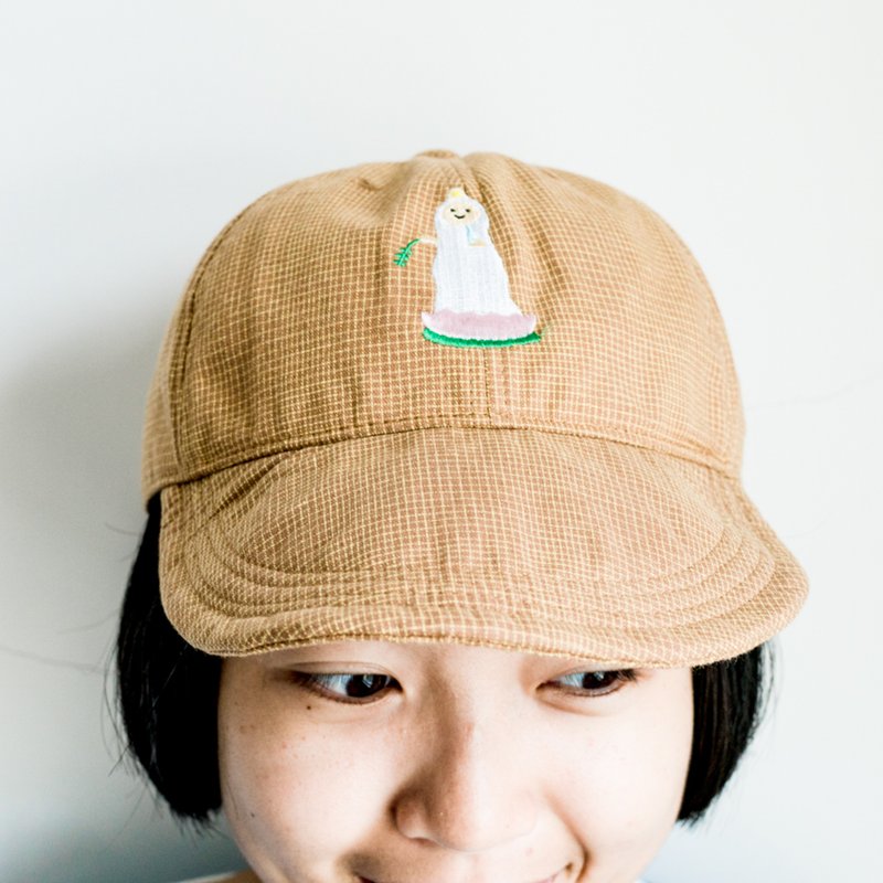 菩萨心肠 - 可以收纳的帽子 - 帽子 - 棉．麻 黄色