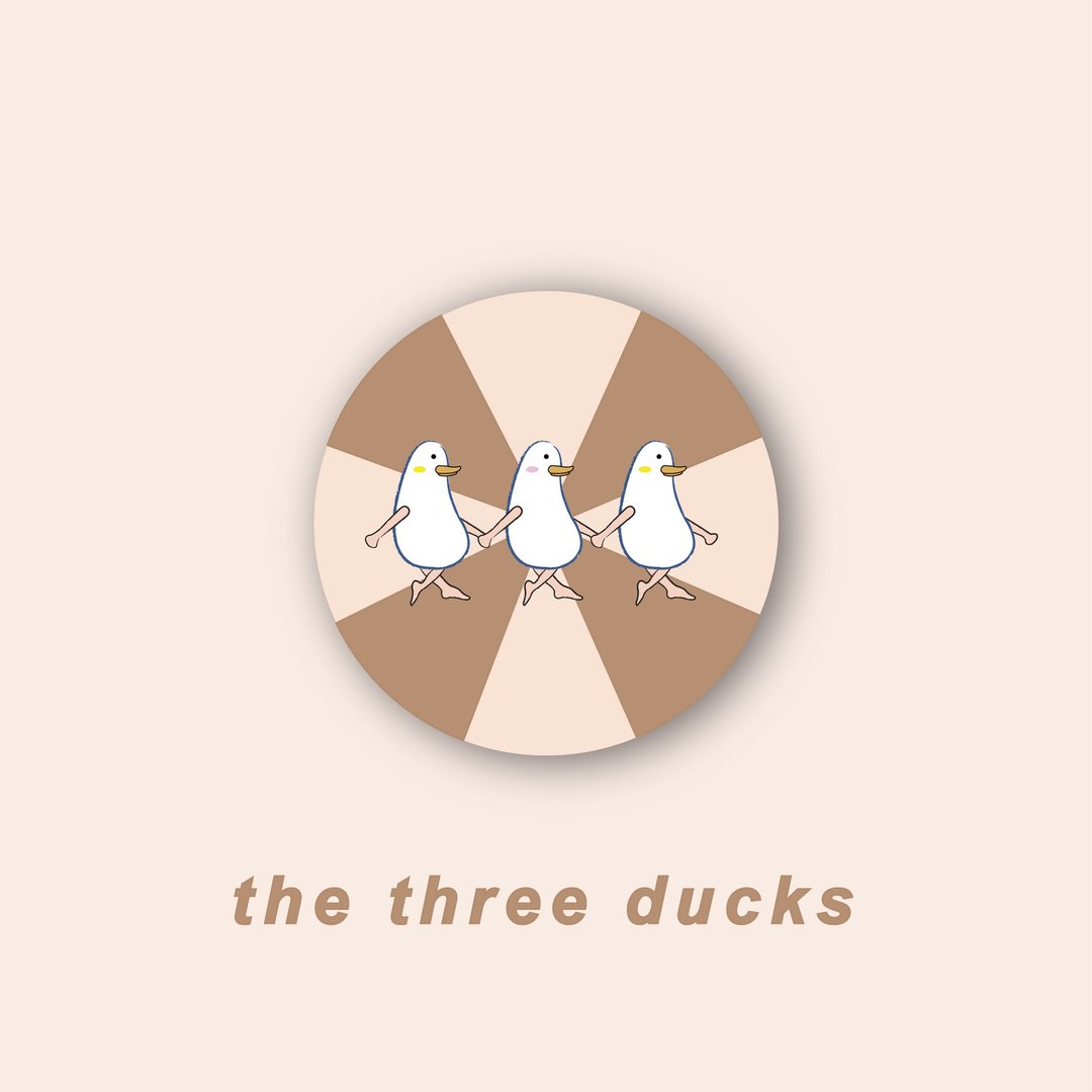 三只小鸭 插画马口铁胸章 胸针一个 - 胸针 - 其他金属 多色