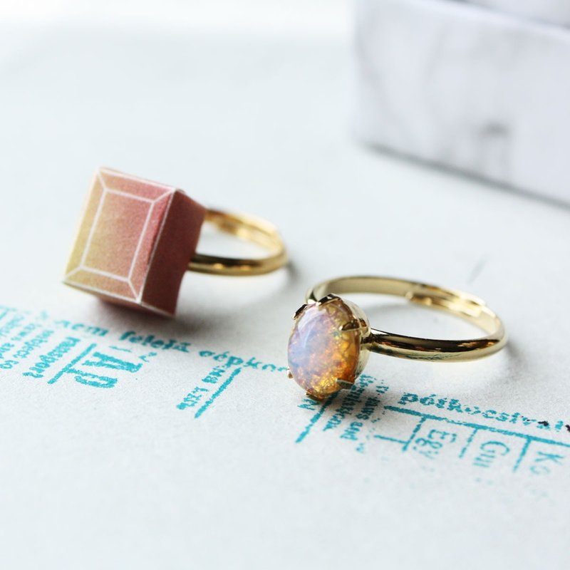 溶于水的戒指 优质的 均码 - 戒指 - 纸 橘色