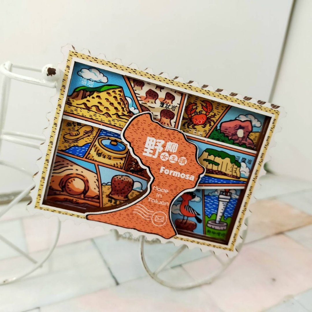 野柳女王头吸铁 冰箱贴 手绘插图 台北特色景点吸铁 - 冰箱贴/磁贴 - 木头 多色