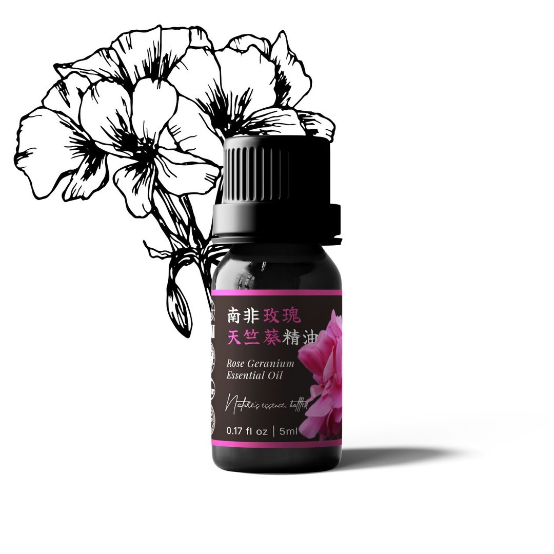 【卡佛香】南非玫瑰天竺葵精油 - 香薰/精油/线香 - 玻璃 黑色