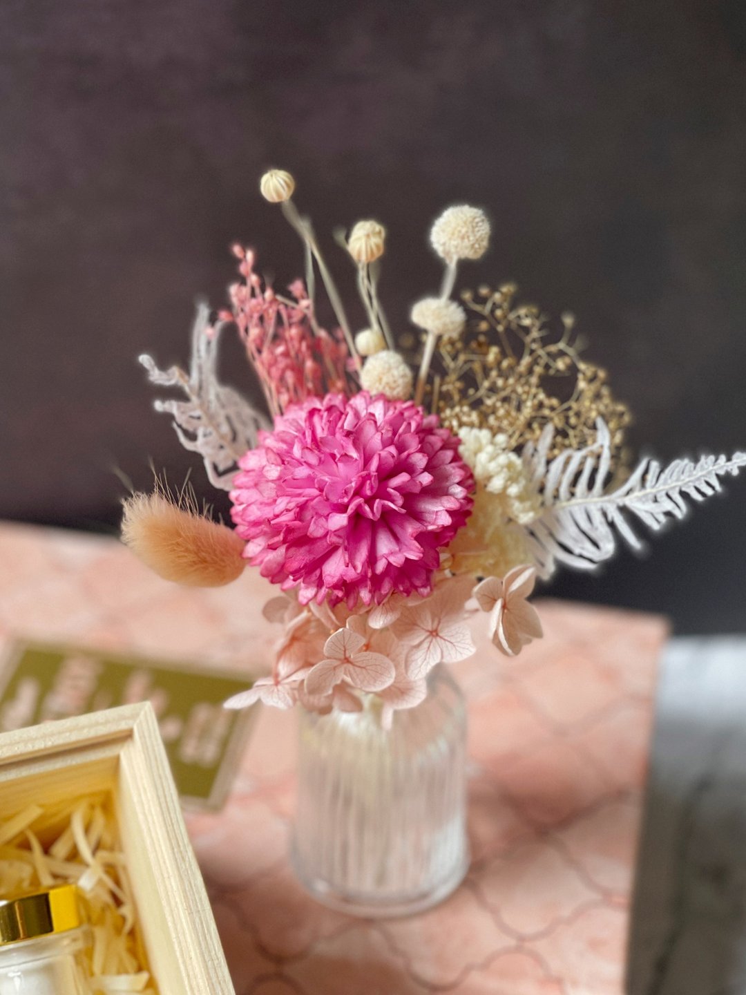 馥郁芬芳黑糖暖心礼盒/母亲节/扩香花束/扩香瓶/黑糖砖 - 香薰/精油/线香 - 植物．花 