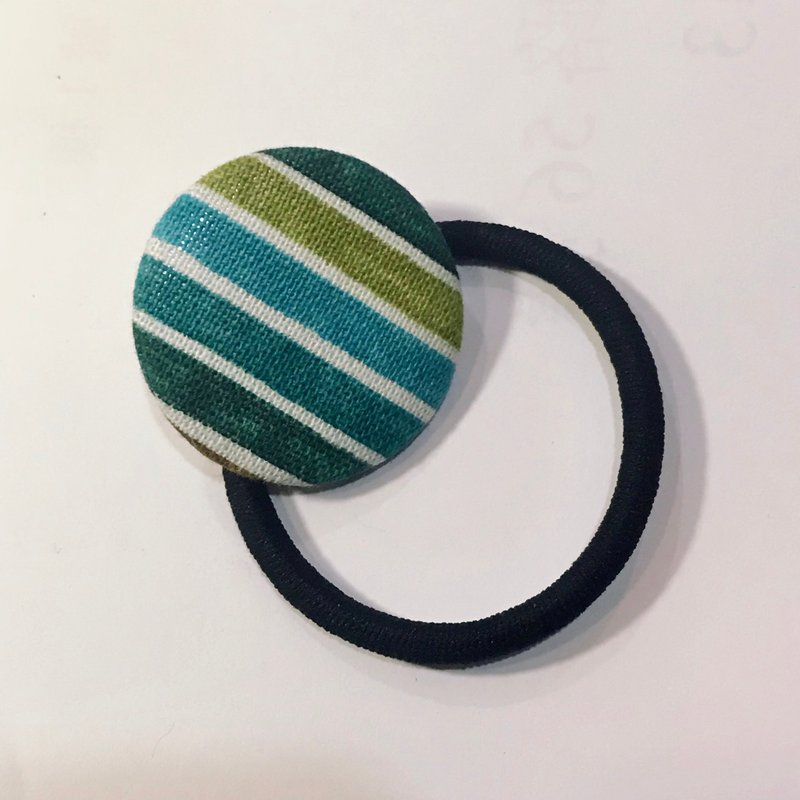 Sienna包扣弹性黑发束发圈黑手环 - 发饰 - 棉．麻 黑色