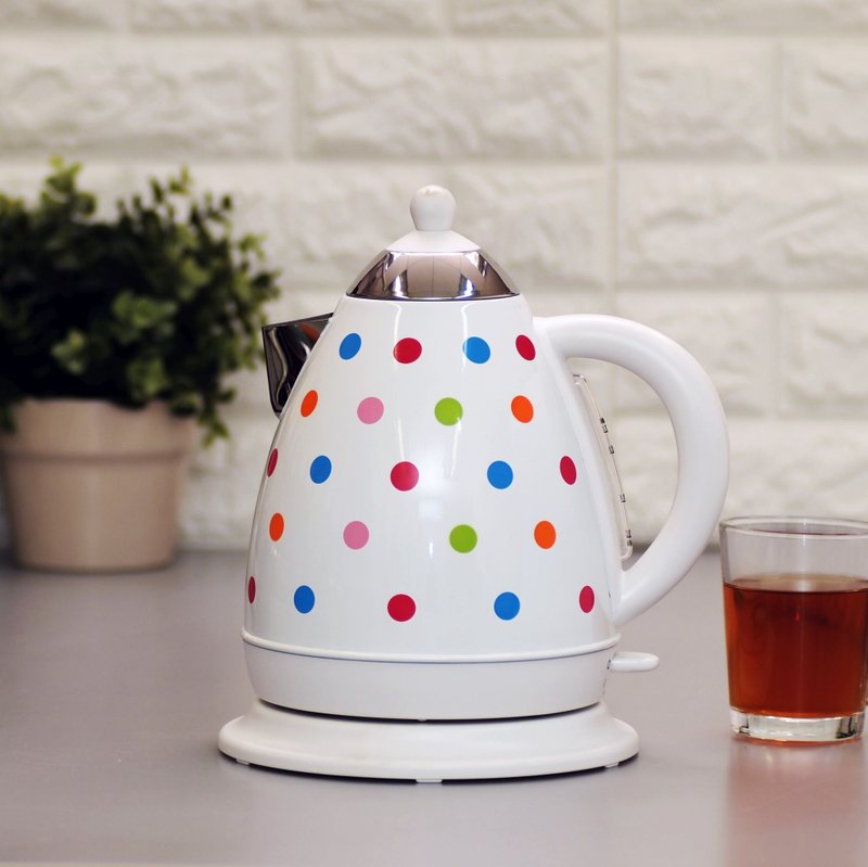 不锈钢无线1.7公升电热水壶 - 彩点 KE908-RWB - 水瓶/水壶 - 其他金属 多色