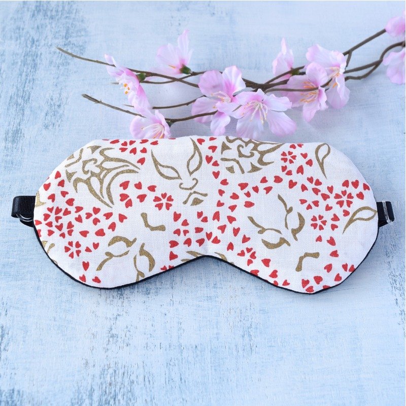 Sakura Kabuki White/ 眼罩/樱花/旅游/睡眠 - 眼罩 - 棉．麻 白色