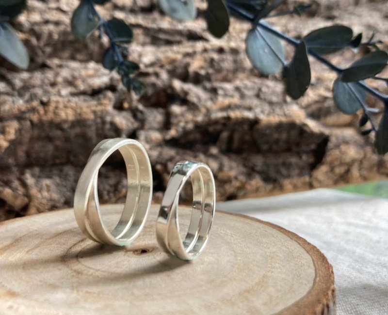 无限素面银戒 - 对戒 - 纯银 银色