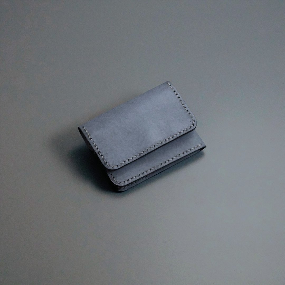 极简折叠短银包 | 手缝皮革完成品 | BSP115 - 皮夹/钱包 - 真皮 橘色