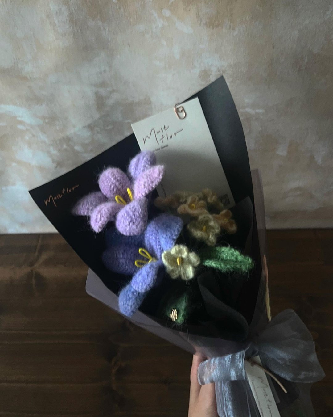 云朵郁金香与勿忘我花束 Tulip & Forget me not - 摆饰 - 棉 紫色