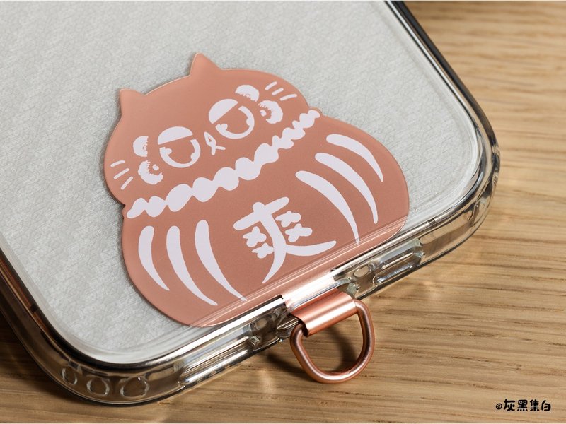 黑猫马路 达摩造型 全金属手机挂片 - 手机配件 - 不锈钢 