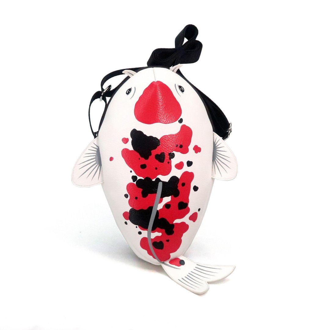 Koifish crossbody bag is compact for carrying mobile phones and other essentials - 其他 - 人造皮革 白色