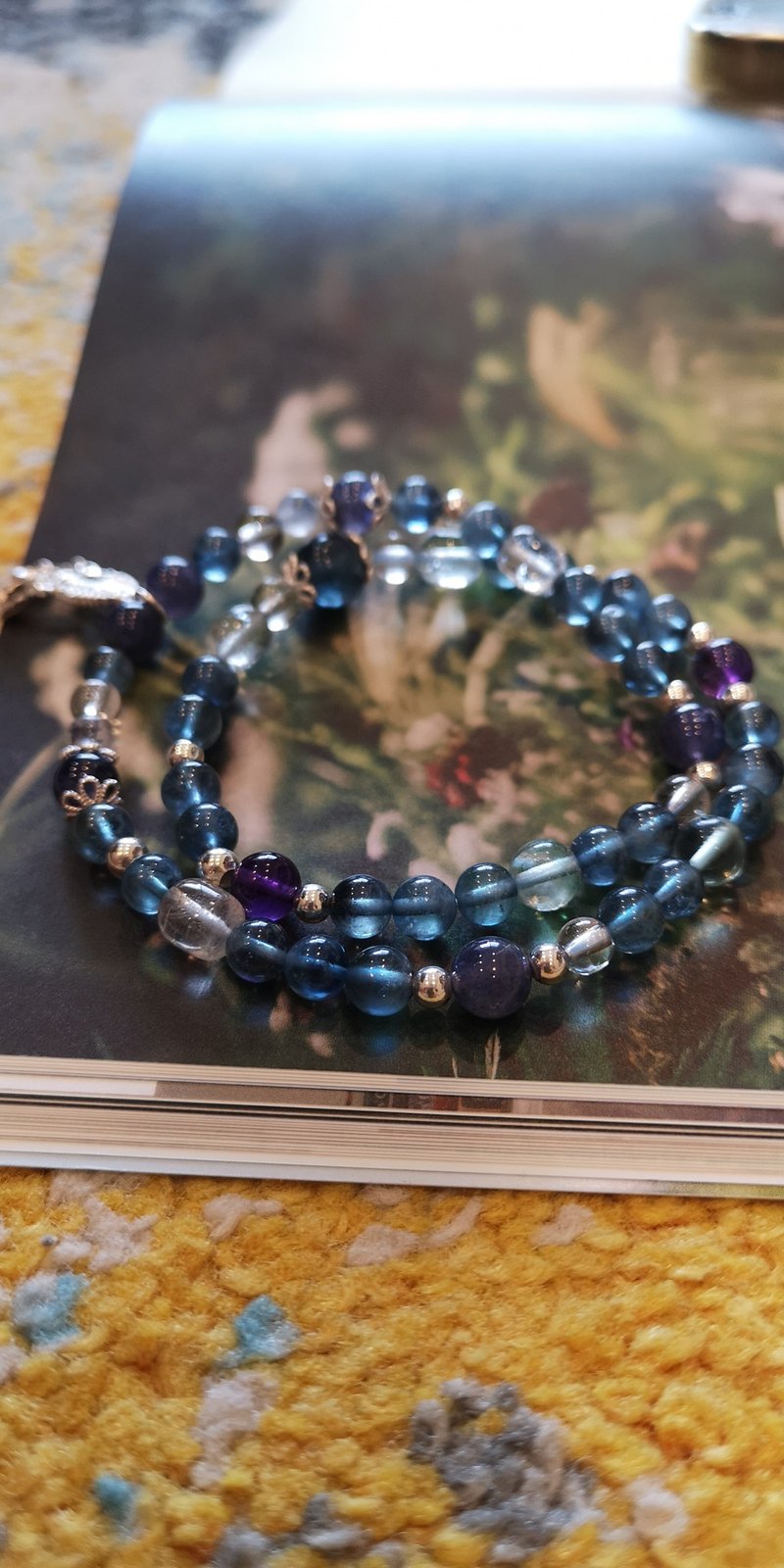 星夜捕梦BD-301-786~魔鬼海水蓝宝.蓝萤石.堇青石.拓帕石.蓝线石 - 手链/手环 - 半宝石 