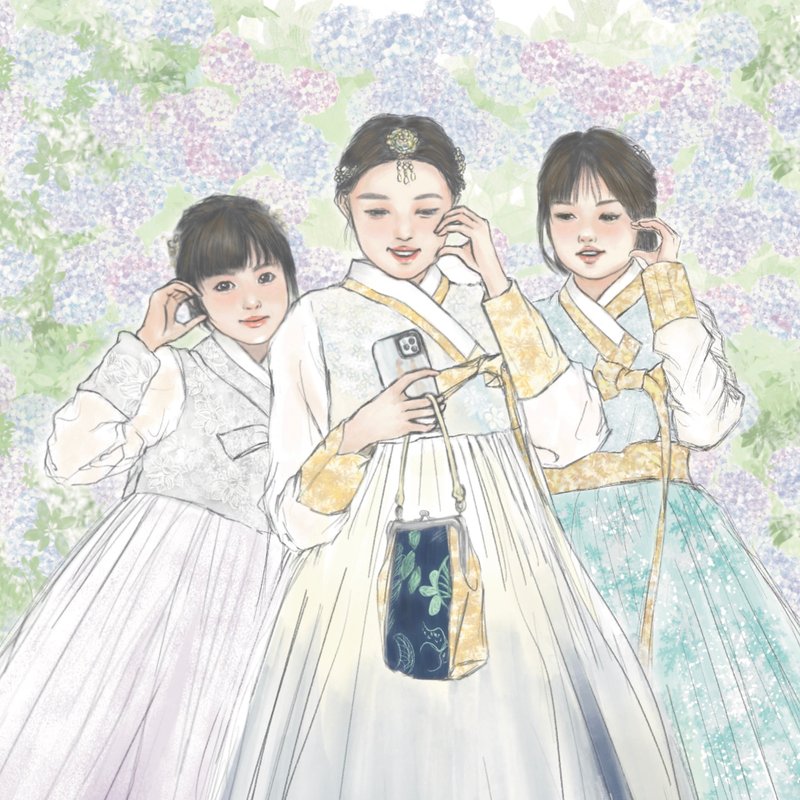 韩式写实风插画 人像画 似颜绘 定制化 全家福 情侣 礼物 彩色 - 电子手绘真人画像/绘画/插画 - 其他材质 