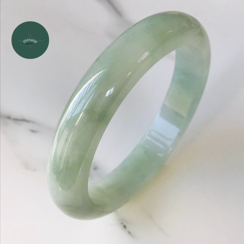 翡翠 手镯 天然石  稀有 缅甸产 58.9mm B2500-0206 - 手链/手环 - 玉石 绿色