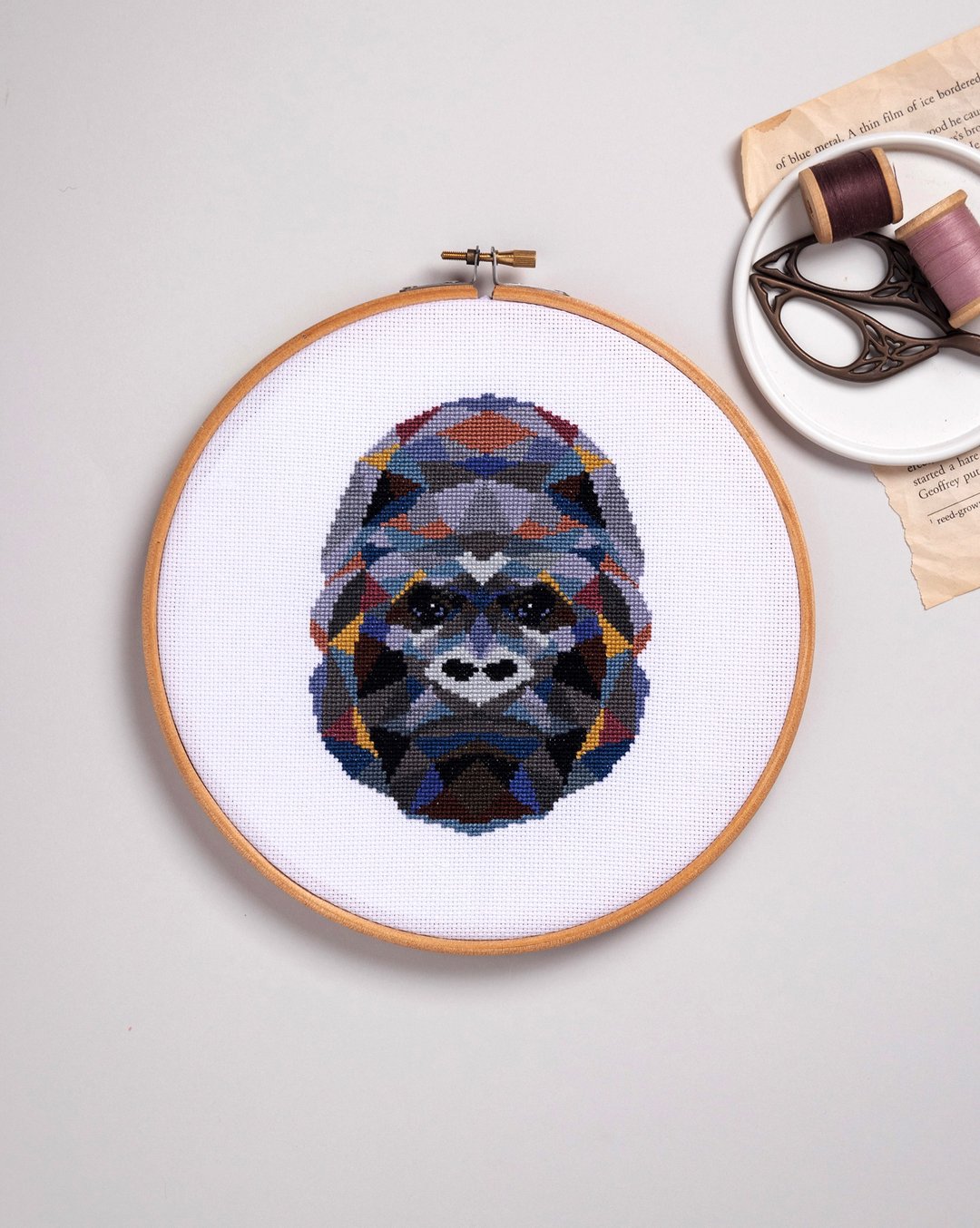 Gorilla Cross Stitch PDF Pattern 十字繡 - 编织/刺绣/羊毛毡/裁缝 - 其他材质 