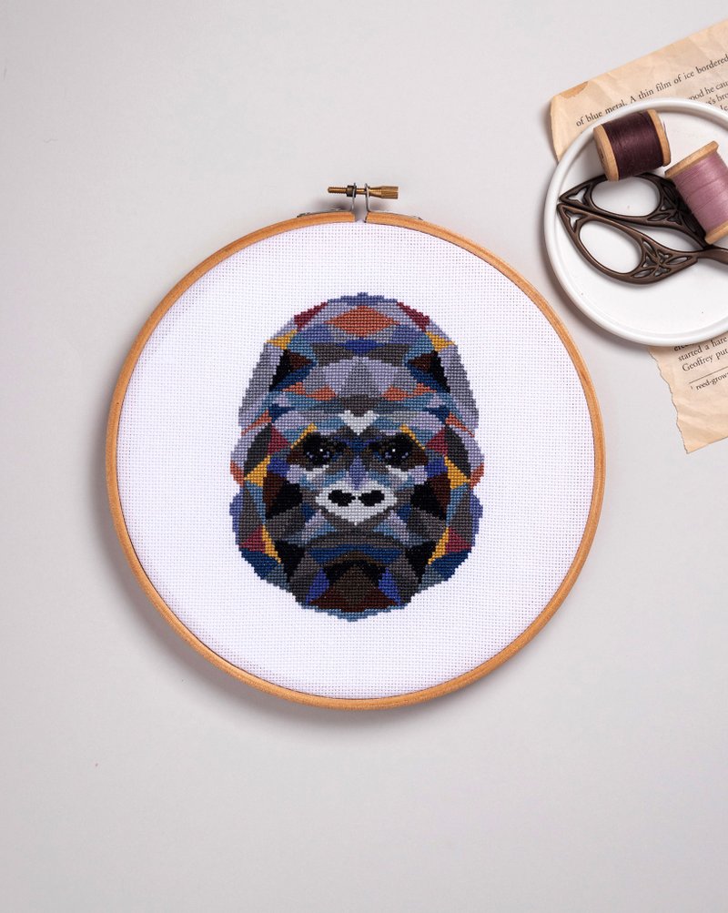Gorilla Cross Stitch PDF Pattern 十字繡 - 编织/刺绣/羊毛毡/裁缝 - 其他材质 