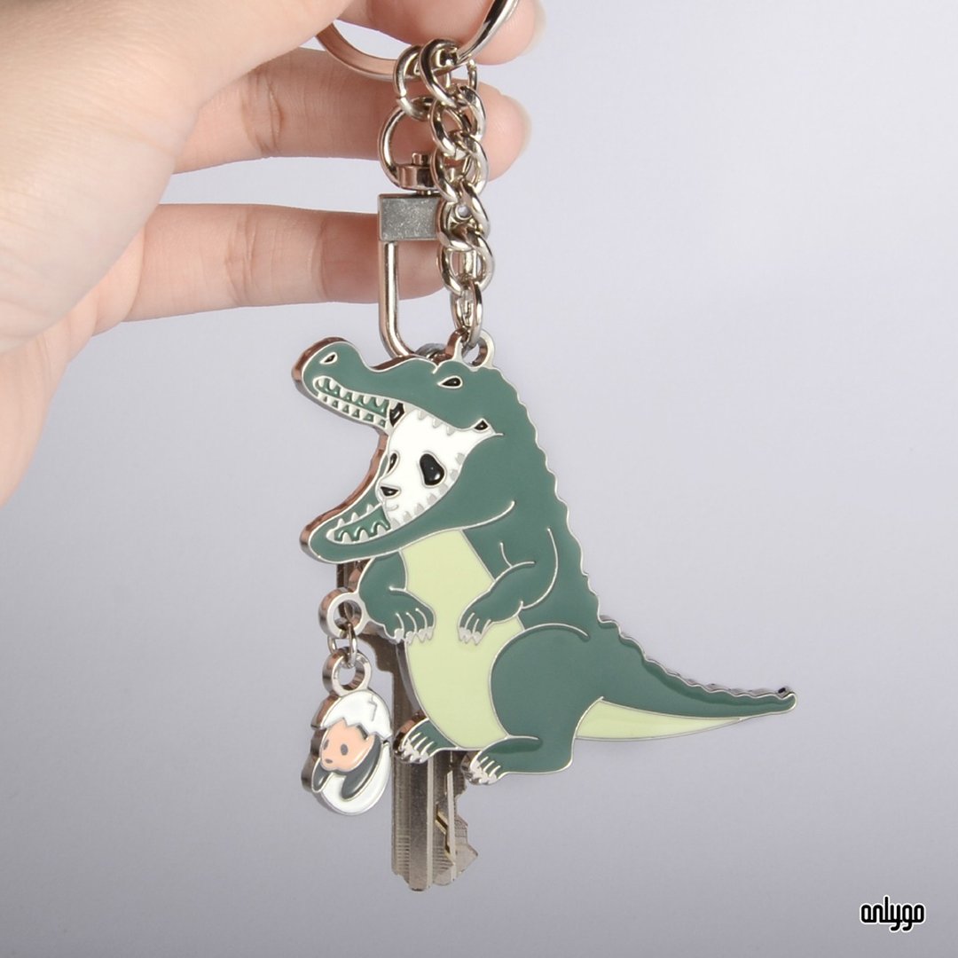 猫熊代班系列钥匙圈 / 鳄鱼 - 钥匙链/钥匙包 - 其他金属 