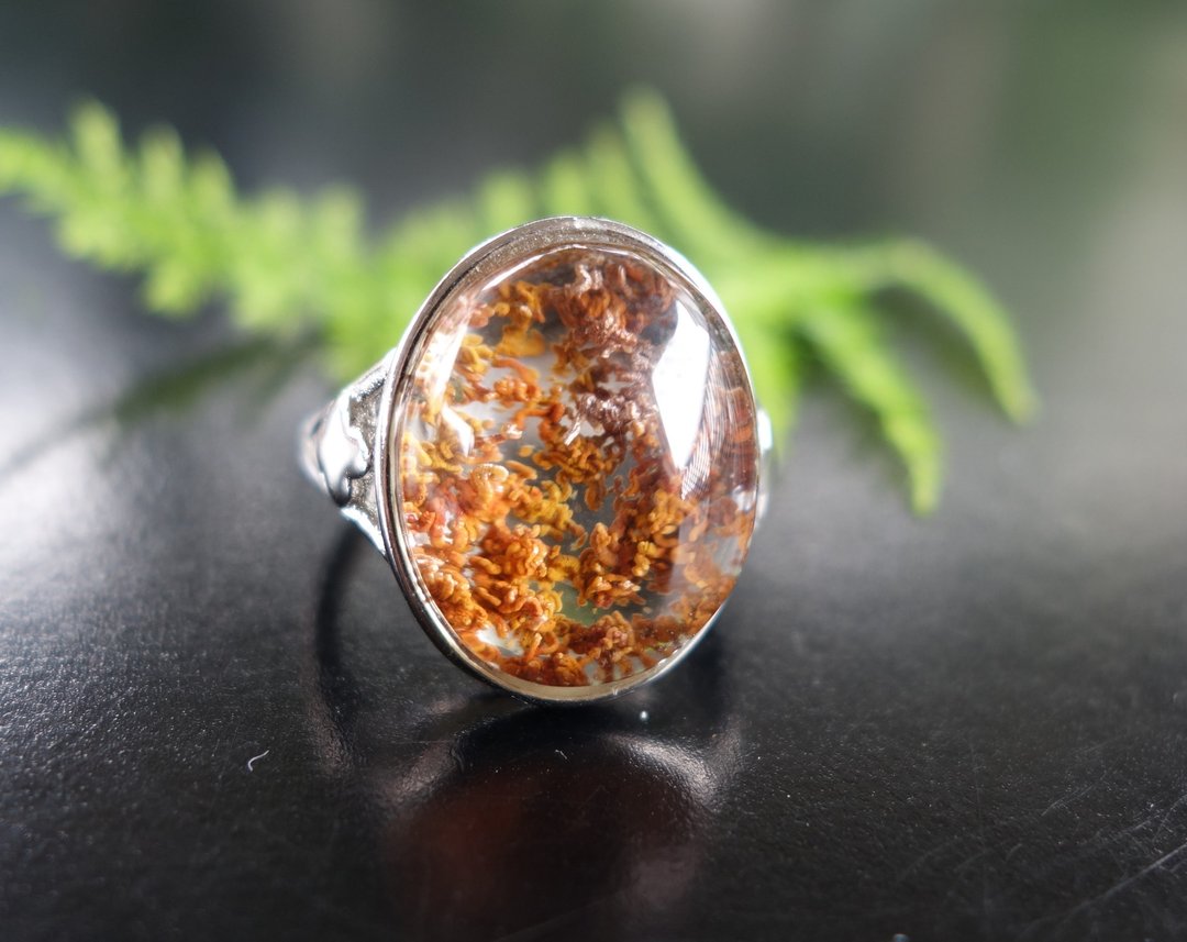 天然异象水晶戒指 5.9克 红幽灵 活口指环 水晶 净透 干净 半宝石 - 戒指 - 水晶 多色