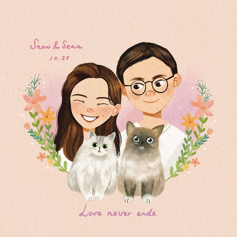 水彩质感似颜绘 | 定制化 - 插画/绘画/写字 - 其他材质 