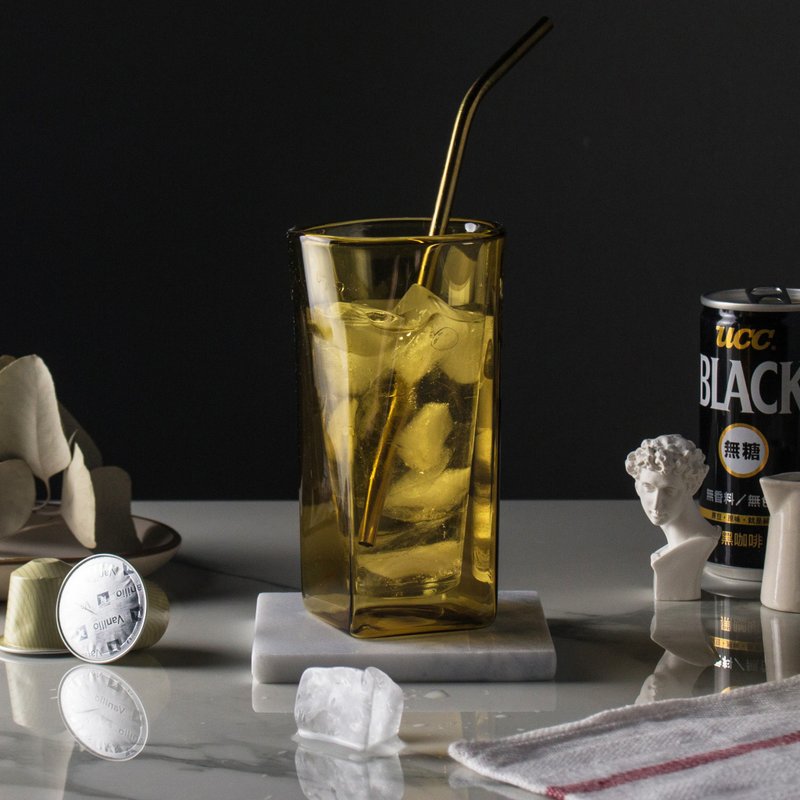 SQUARE双层玻璃杯-黄珀 - 玻璃杯 - 玻璃 黄色