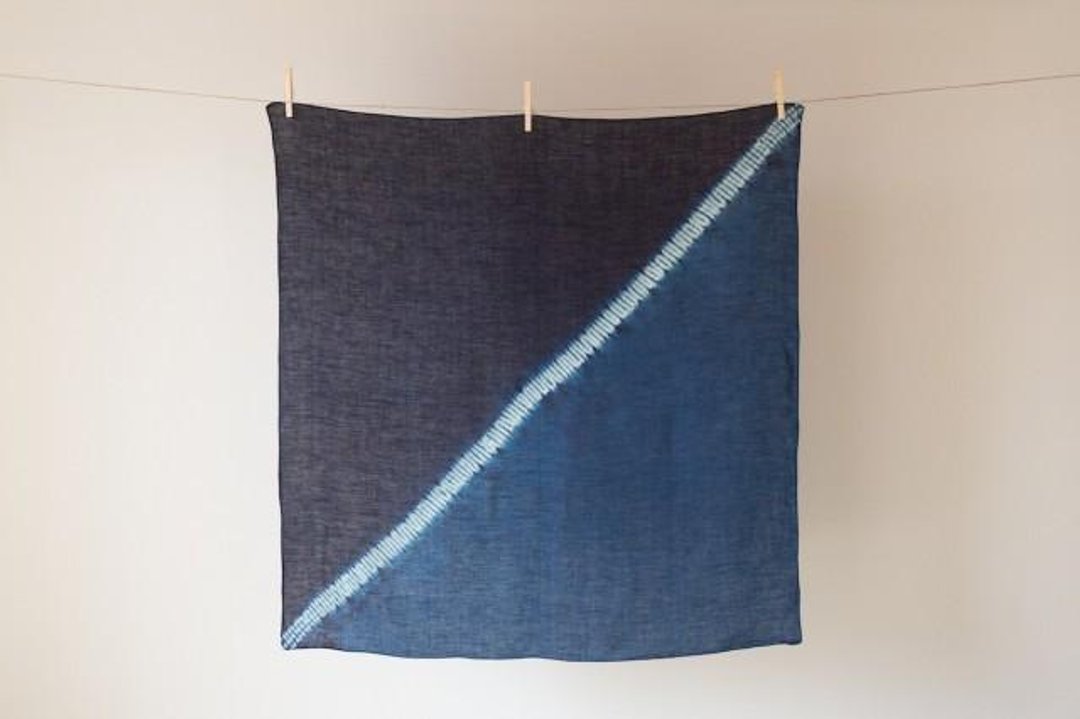 Genuine indigo dyed hemp furoshiki boundary - 其他 - 棉 蓝色