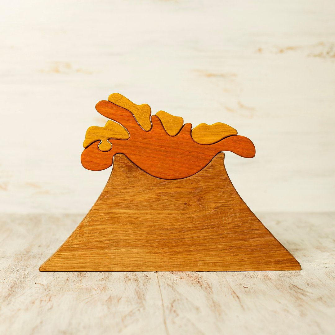 Volcano Wooden Puzzle toy - 玩具/玩偶 - 环保材料 咖啡色