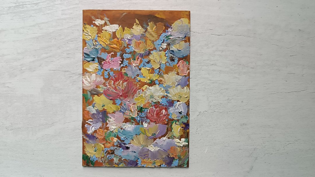 100% 手工制作棕花韵，纸板油彩，15x10 厘米，Victoria Valuk - 墙贴/壁贴 - 其他材质 咖啡色