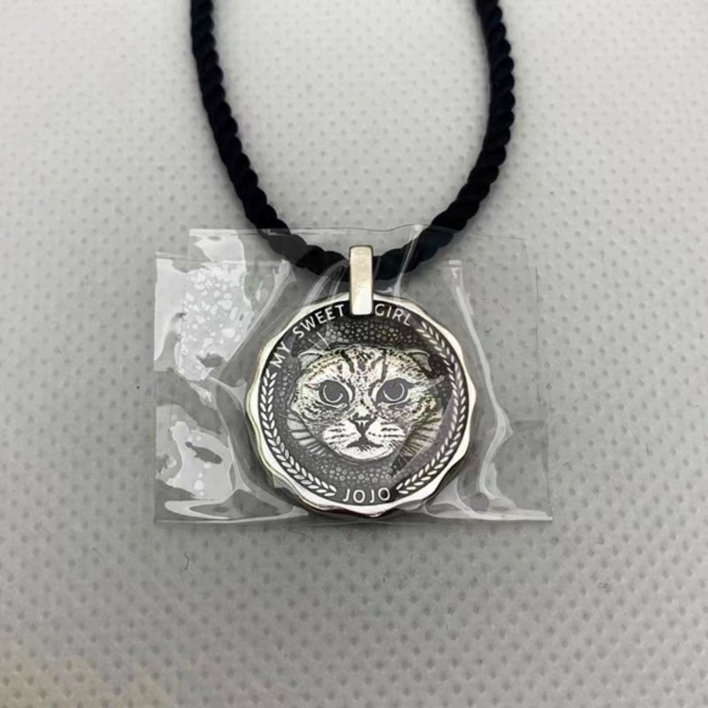 客制化毛小孩 纯银项链 猫狗画像 似颜绘 纪念 宠物大师级雕刻 - 项链 - 纯银 