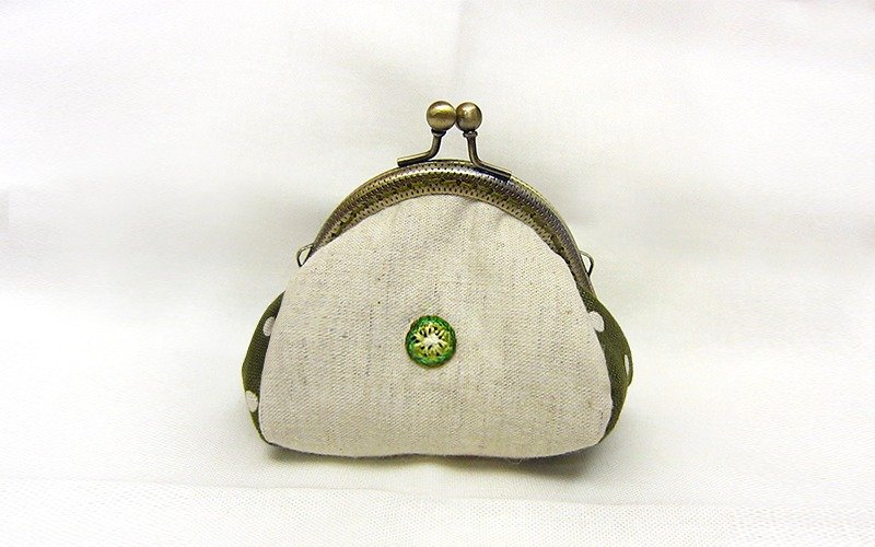 100%PURE fruits水果口金包 /奇异果2号 - 零钱包 - 绣线 绿色