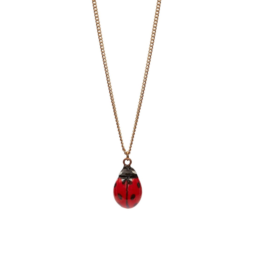 AndMary 手绘瓷项链-瓢虫 礼盒包装 Ladybird Necklace - 项链 - 瓷 红色