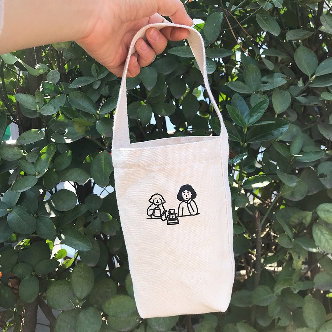 Tumbler bag | Coffee time - 其他 - 棉 白色