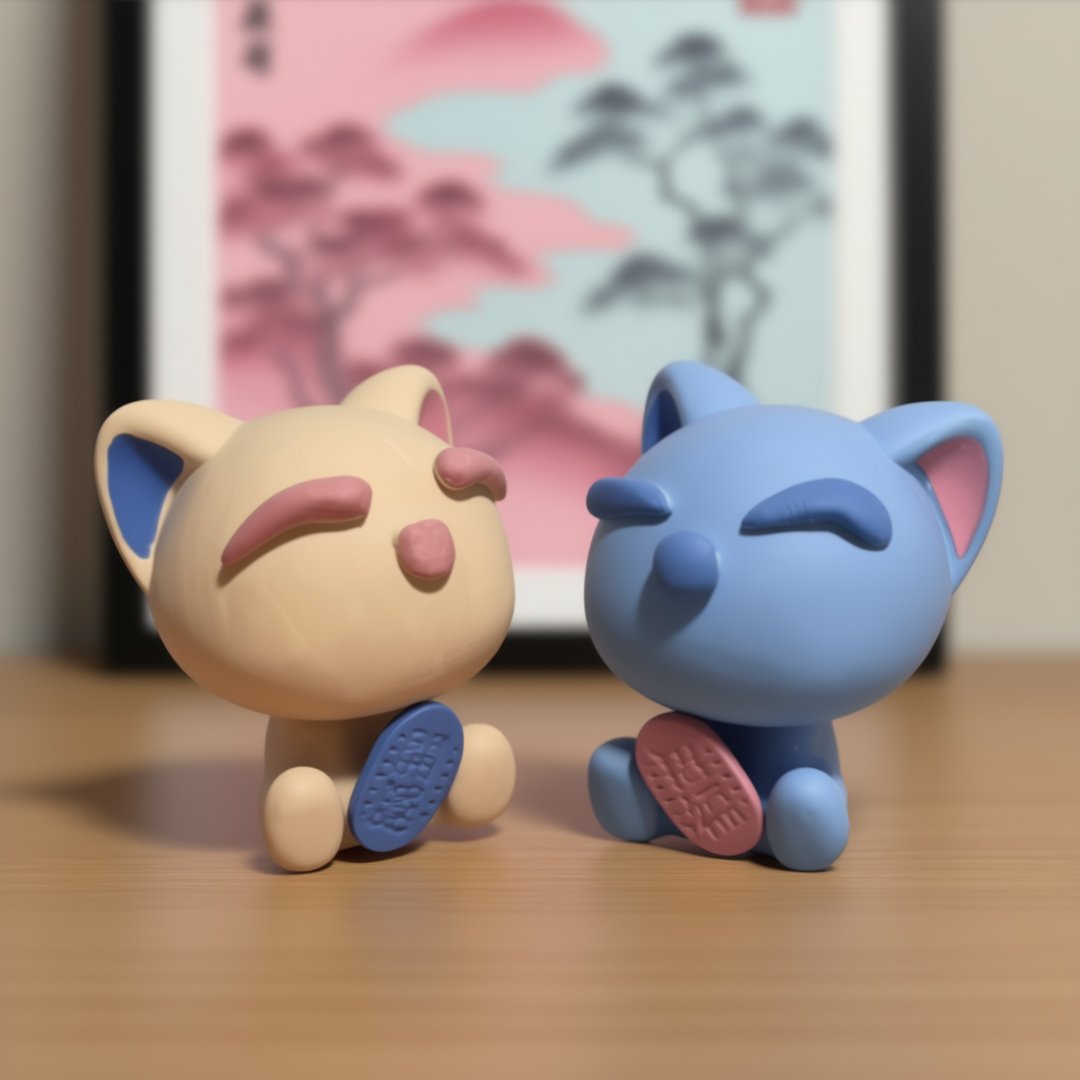 【えんぎ猫】 祈愿摆件0921-0926 - 摆饰 - 环保材料 